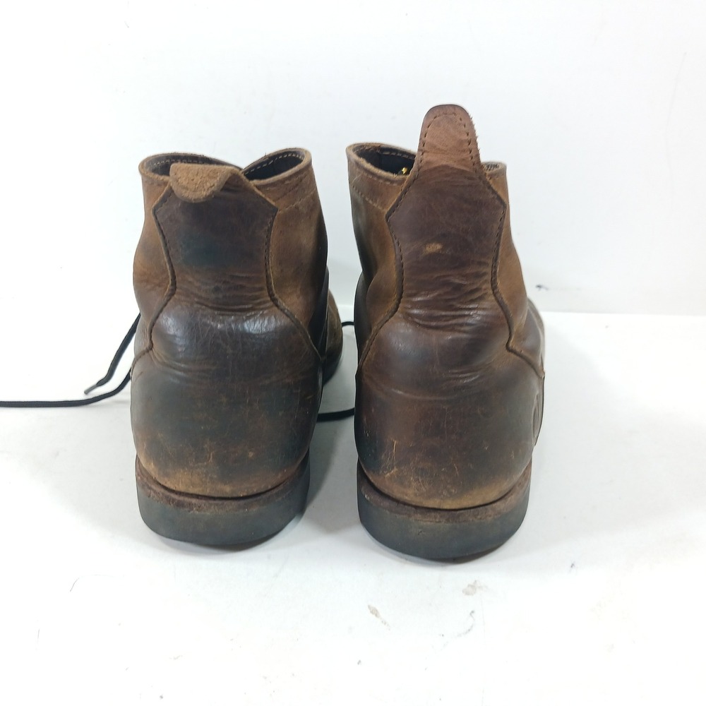 Vintage Origin Maine Mens Bison Leather Work Boots Brown Made in USA Size 12D - Picture 7 of 8
